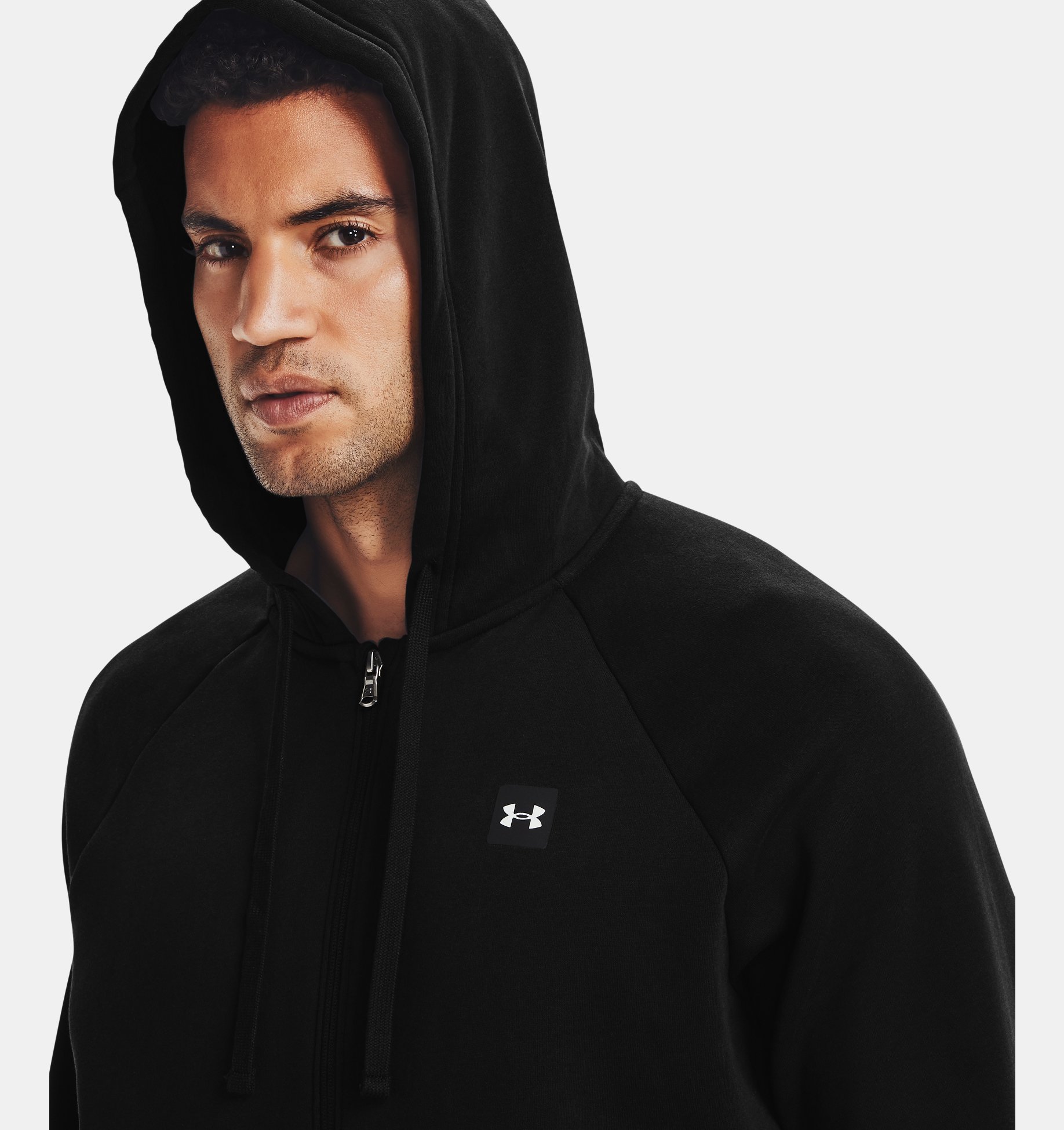 Under Armour Mens Rival Fitted Full Zip Hoody Hoodie Hooded Top Breathable Mesh 